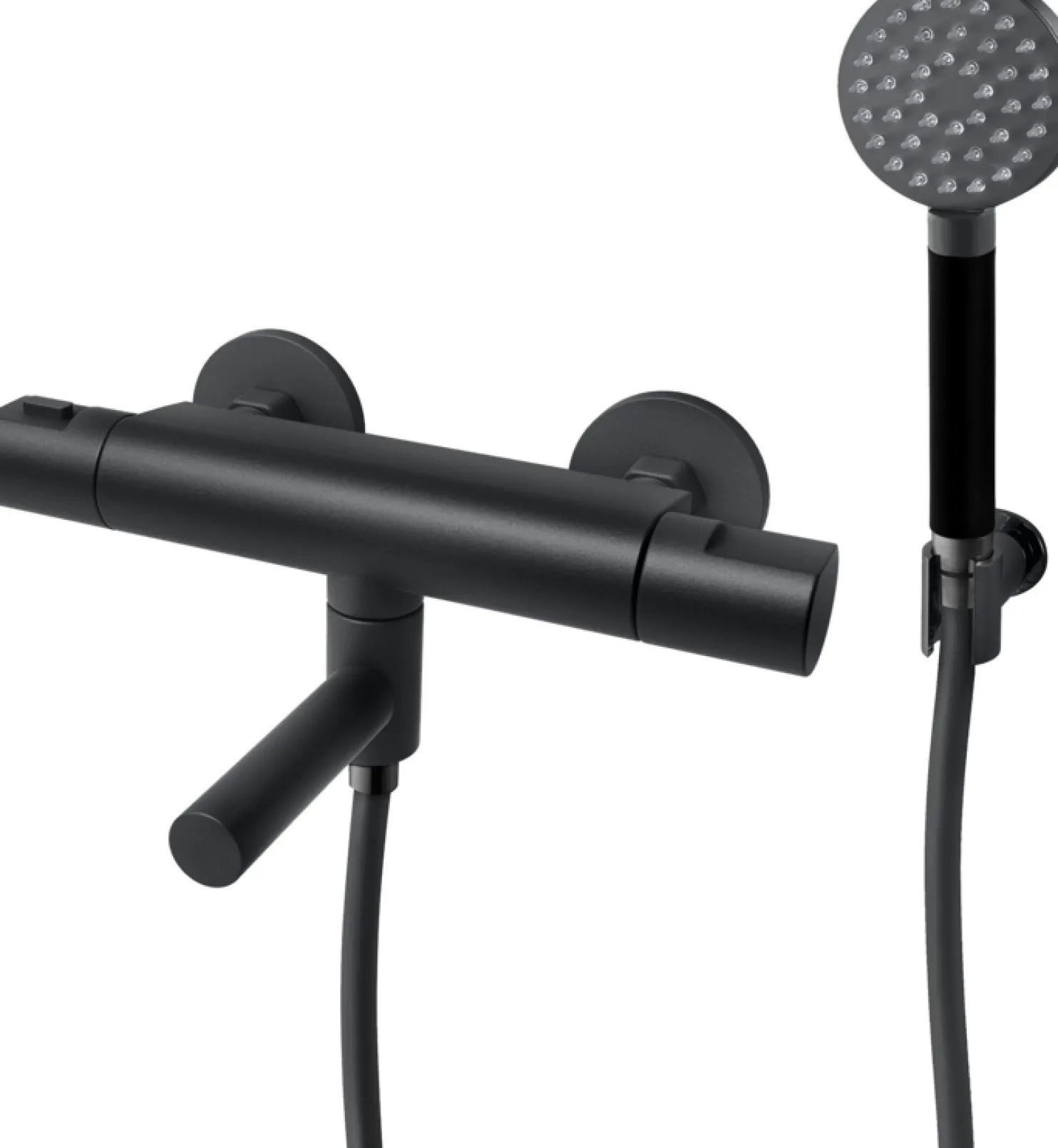 Suihkusetti Tapwell EVM026 Matte Black, termostaattihanalla, juoksuputkella, matta musta