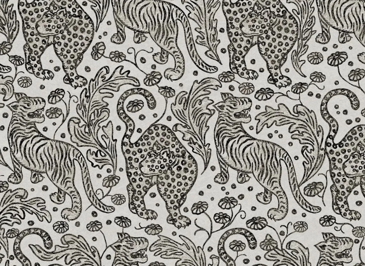 Tapetti Rebel Walls Year of the Tiger, non-woven, eläin, kukka