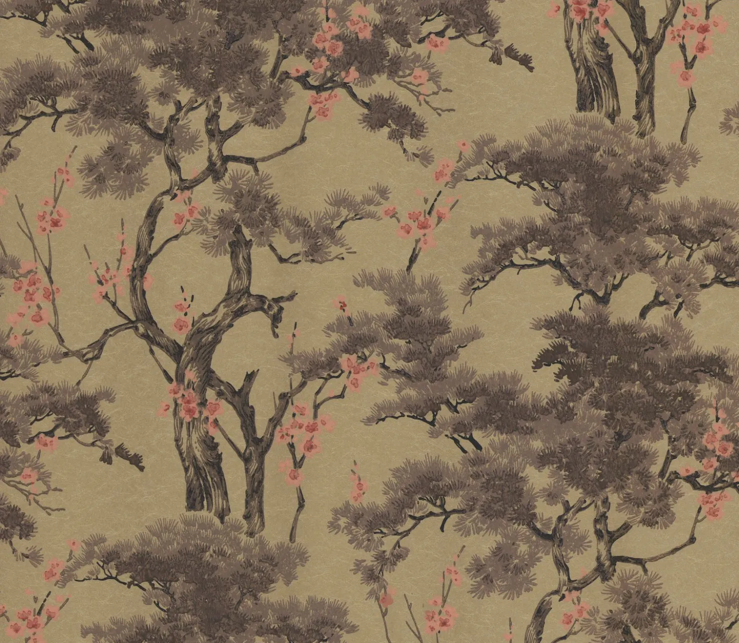 Tapetti 1838 Wallcoverings Harewood, kukka, kulta