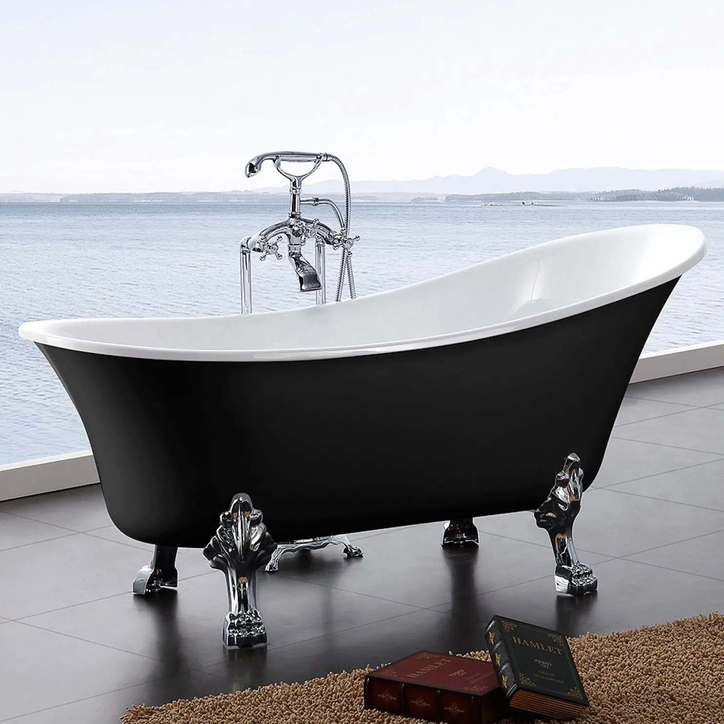 Tassuamme Bathlife Fossing 1620, 1600x710mm, 180l, musta