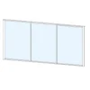 Terassin liukulasi-ikkuna Keraplast 3-os. 1100x2870mm, kirkas/valkoinen