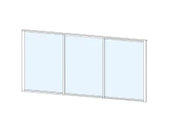 Terassin liukulasi-ikkuna Keraplast 3-os. 1100x2870mm, kirkas/valkoinen