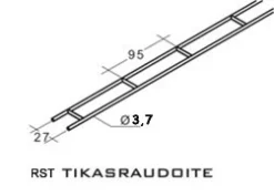 Tikasrauta 4000x27x3.7mm, RST, 10kpl/pkt
