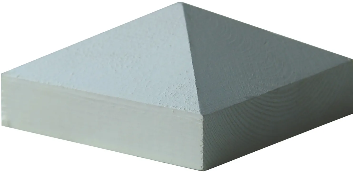 Tolpanhattu valkoinen pyramidi 70x70mm tolpalle
