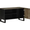 TV-taso musta 80x33x46 cm täysi mangopuu (17699)