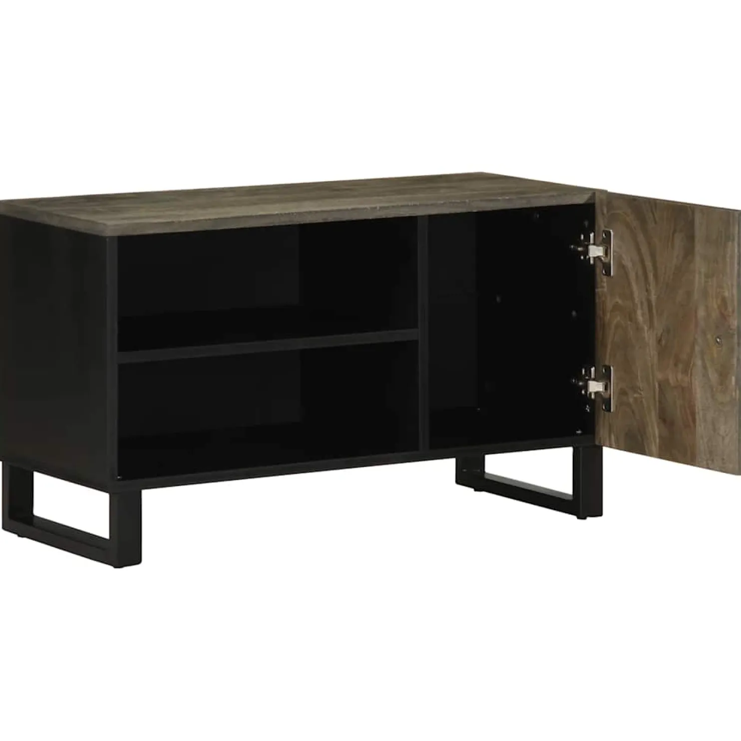 TV-taso musta 80x33x46 cm täysi mangopuu (17699)