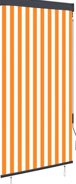 Ulkorullaverho 100x250 cm valkoinen ja oranssi