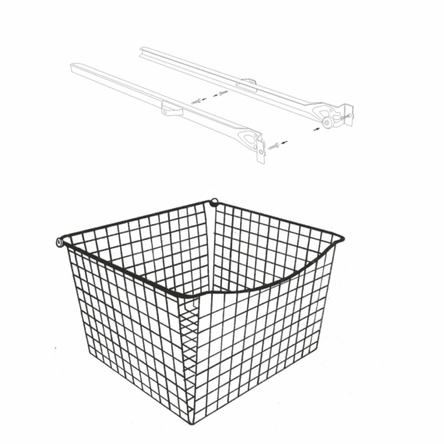 Ulosvedettävä lankakori Norscan Roller M40 400x330 mm harmaa