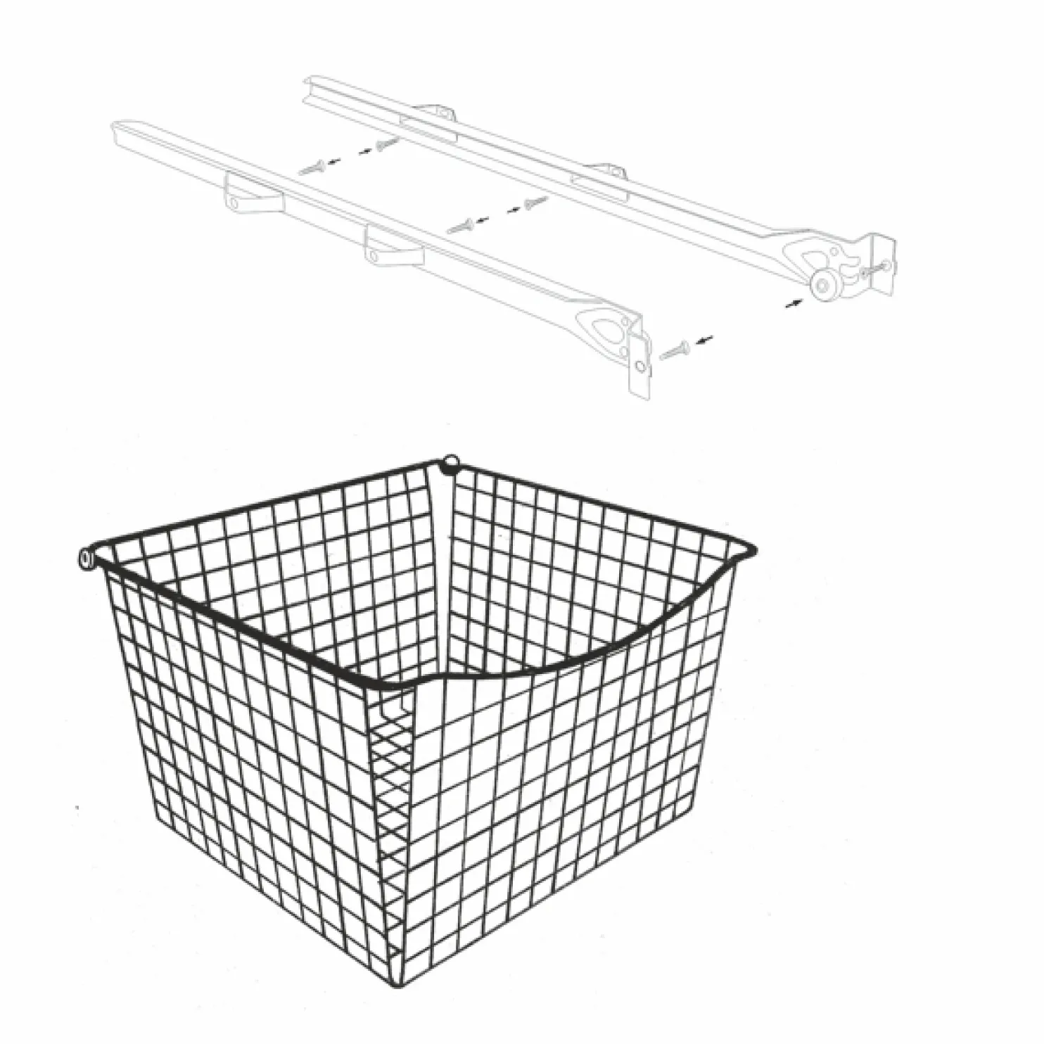Ulosvedettävä lankakori Norscan Roller M60 500x330 mm valkoinen