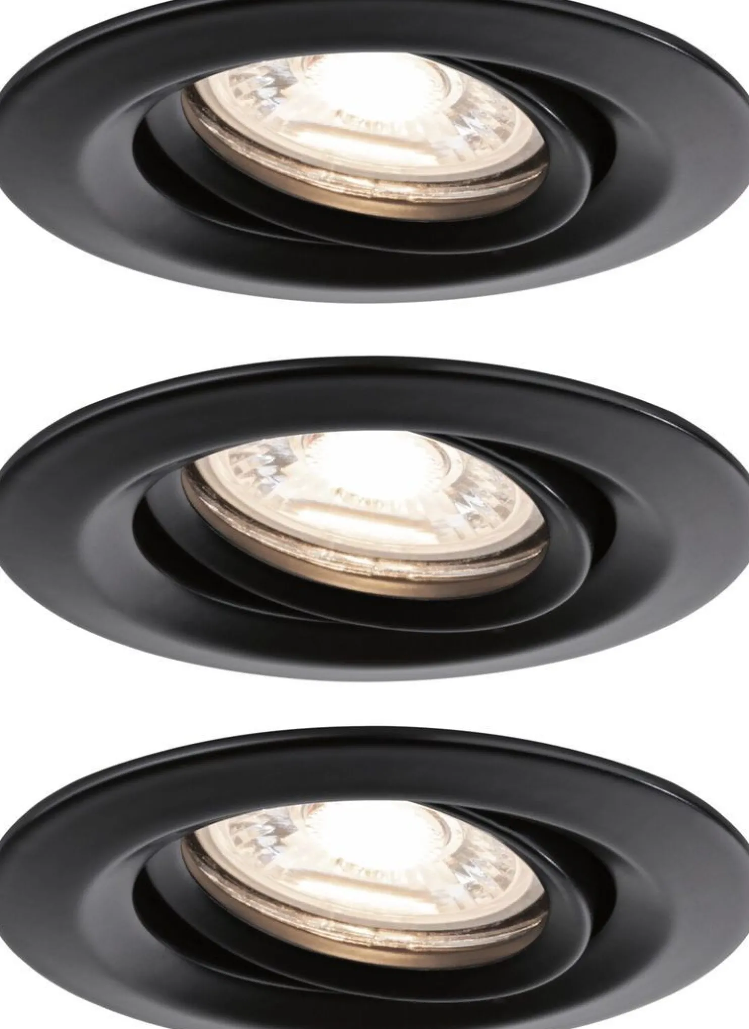 Upotettava LED-valaisin Paulmann Nova Mini Plus Coin, 3kpl, Ø66mm, 4W, 310lm, 2700K, mattamusta