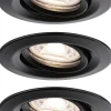 Upotettava LED-valaisin Paulmann Nova Mini Coin, 3kpl, Ø66mm, 4W, 310lm, 2700K, mattamusta