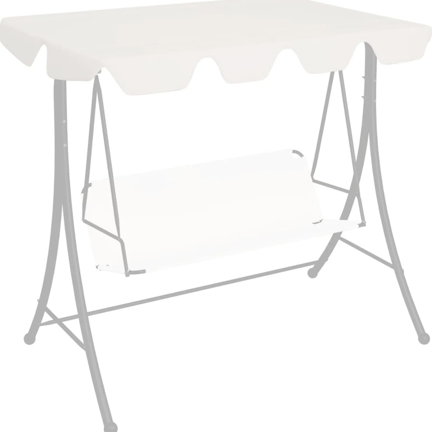 Vaihtokatos puutarhakeinuun valkoinen 226x186 cm 270 g/m²