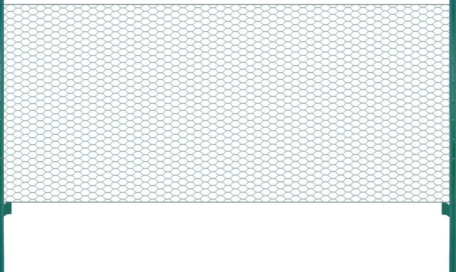 Verkkoaita tolpilla teräs 25x0.5m silmäkoko 13mm vihreä