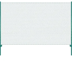 Verkkoaita tolpilla teräs 25x1.5m silmäkoko 25mm vihreä