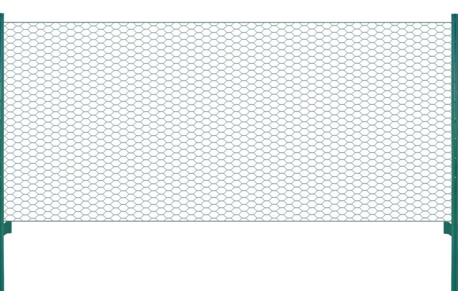 Verkkoaita tolpilla teräs 25x0.5m silmäkoko 50mm vihreä