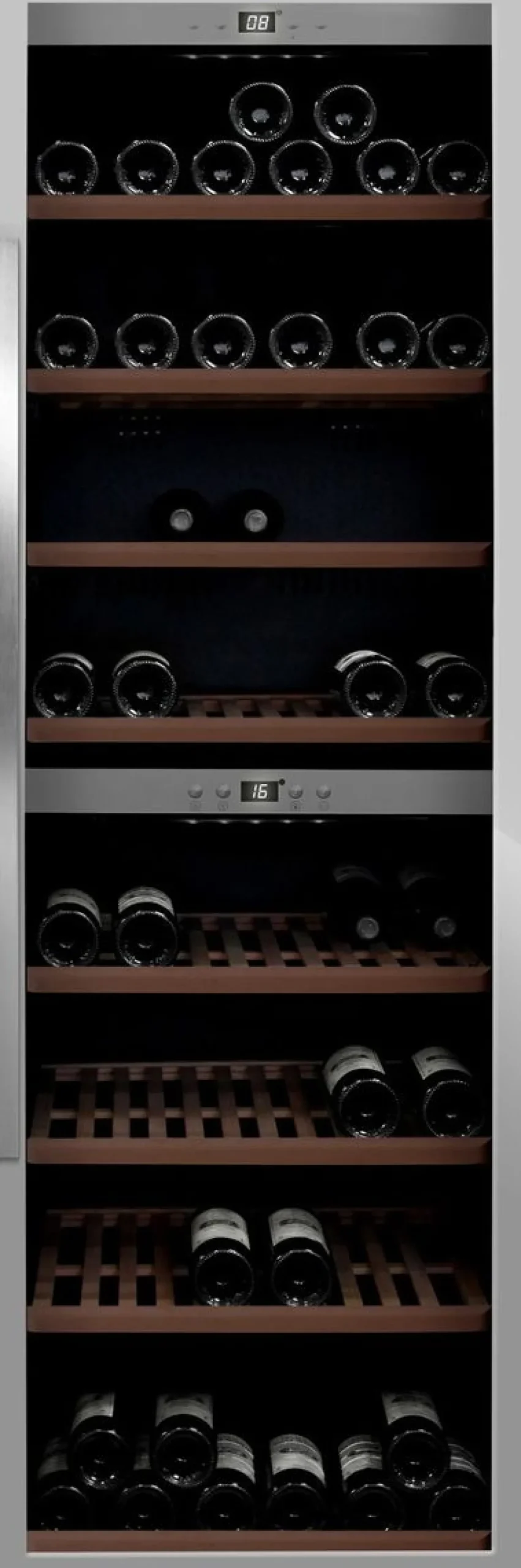 Viinikaappi mQuvée WineExpert 180 SW-180S, 59.5cm, 2 lämpötila-aluetta, vapaasti seisova, teräs