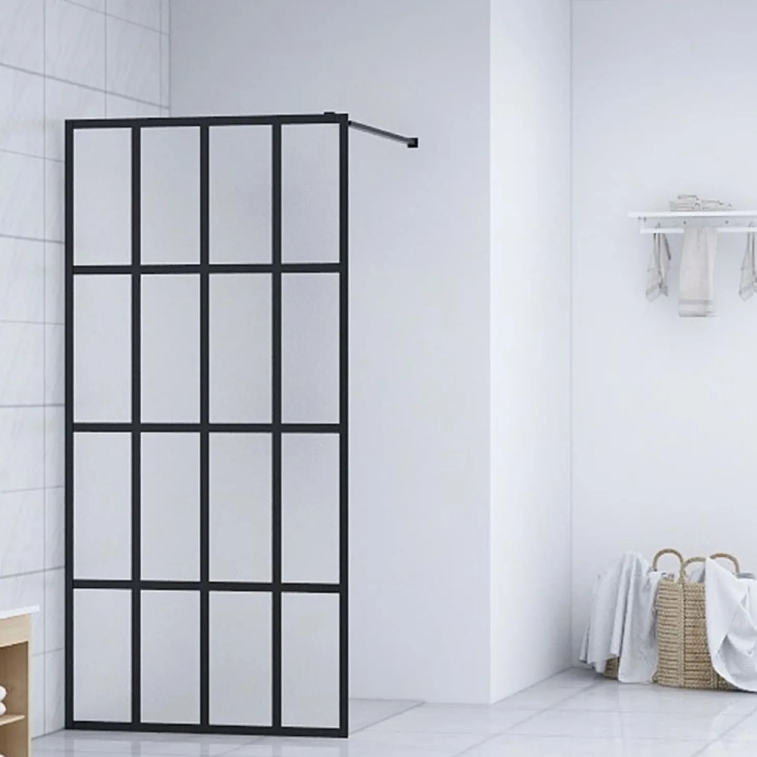 Walk-in suihkun seinäke 100x195 cm karkaistu lasi